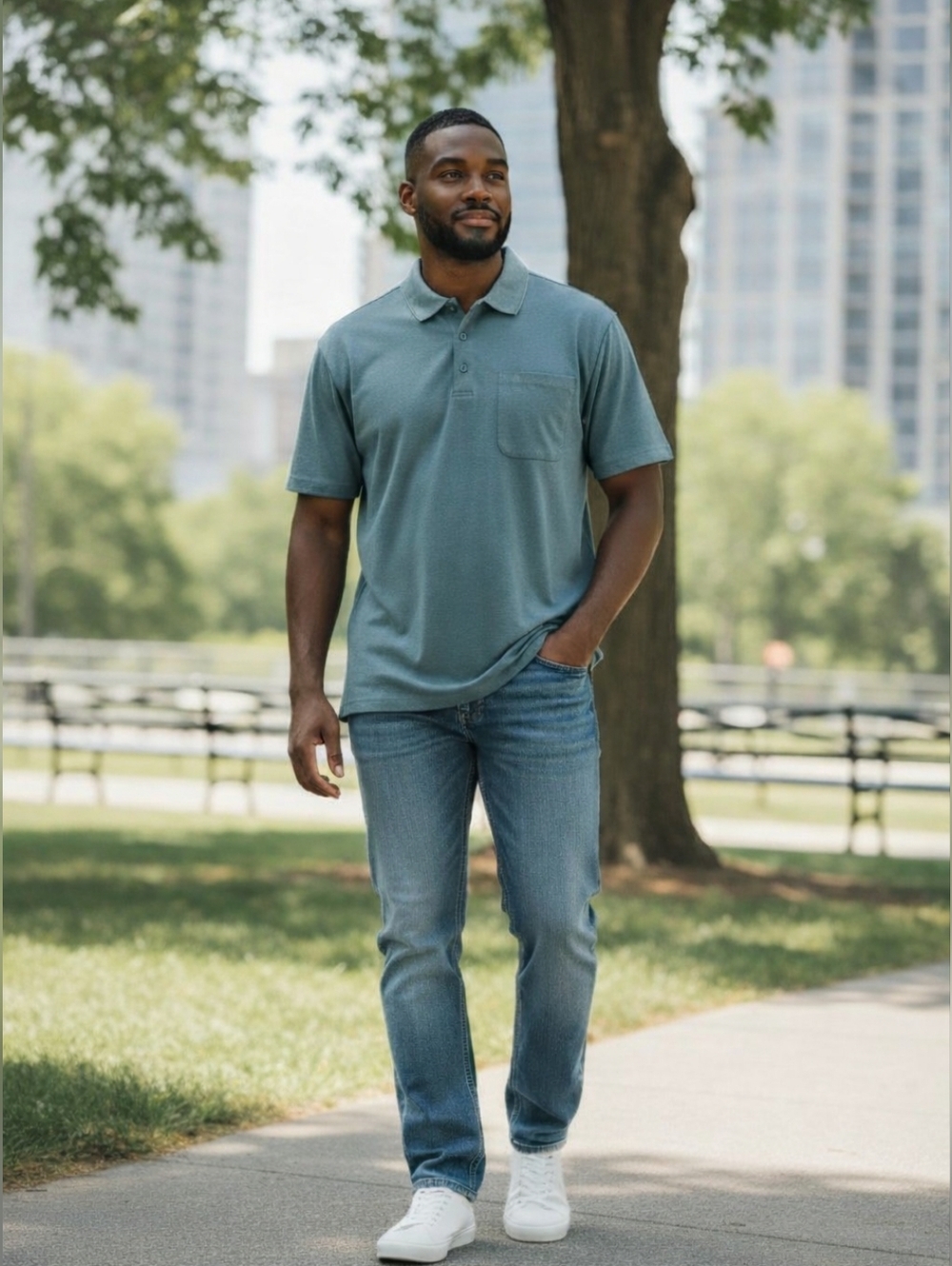Duluth Trading Co Men’s 2XL Teal Blue Performance Polo Shirt Pocket Stretch